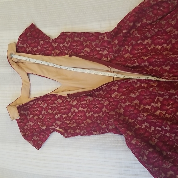 City Studio Lace mini skater sleeveless dress- color red size 6 - Picture 14 of 14